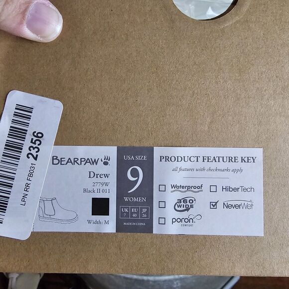 Bearpaw Size 9 Women's Drew Black Suede Wool Lined Ankle Pull On Boots NEW - Picture 10 of 11